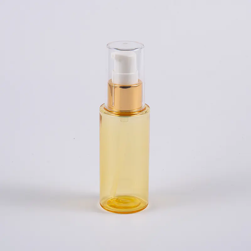 Semi-transparante kleur ronde vorm 50 ml PETG dikwandige lotionfles met pomp 