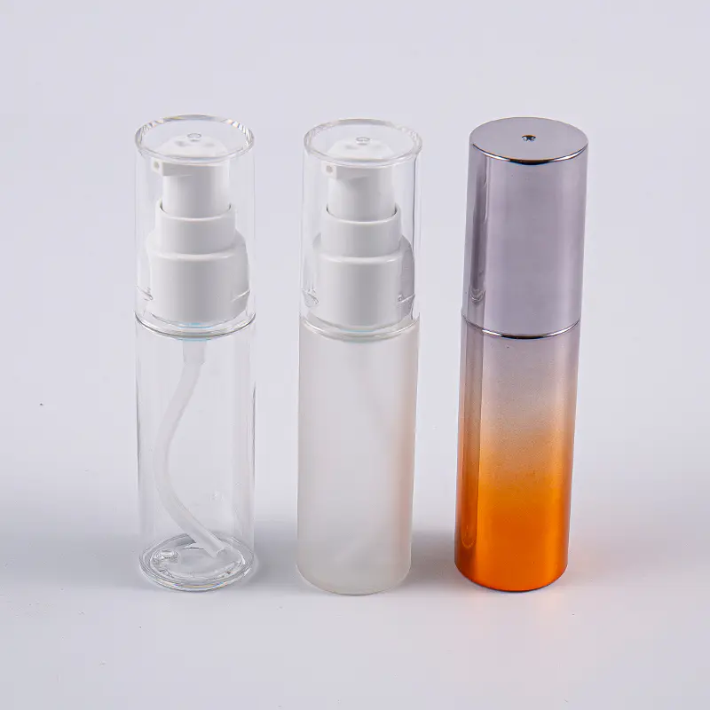 Verschillende kleuren ronde vorm 30 ml PETG-lotionfles met pomp voor reizend gebruik