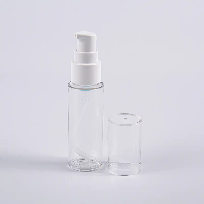 Verschillende kleuren ronde vorm 30 ml PETG-lotionfles met pomp voor reizend gebruik Verschillende kleuren ronde vorm 30 ml PETG-lotionfles met pomp voor reizend gebruik