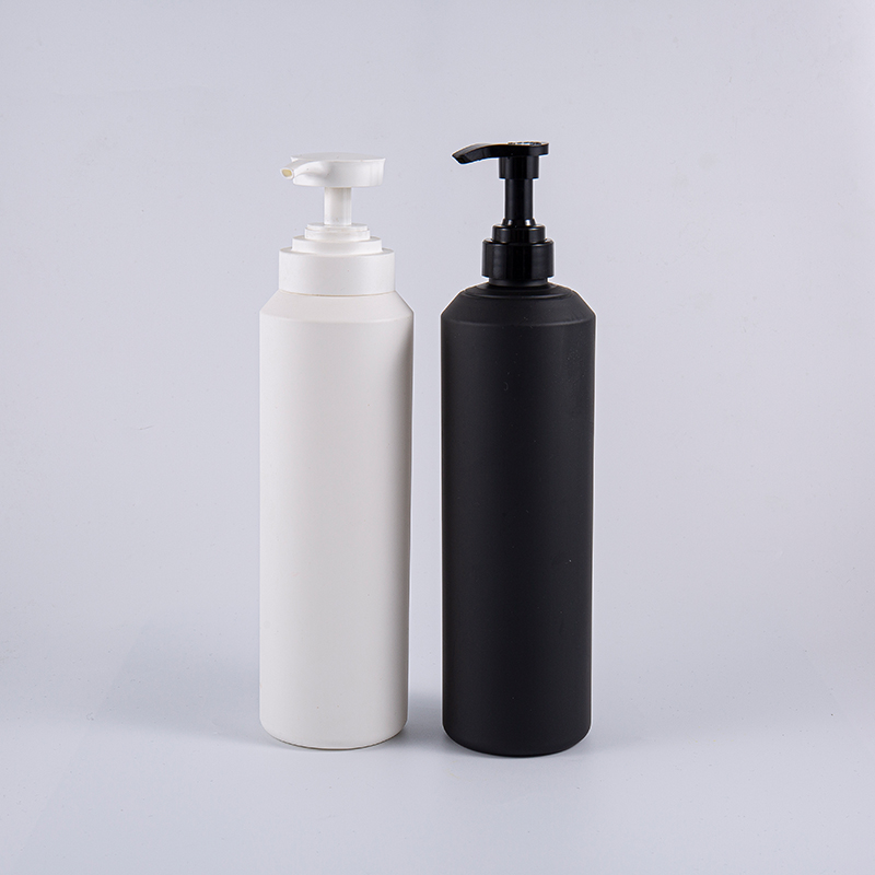 Witte en zwarte Soft Touch ronde grote PE-reinigingspompfles van 1000 ml