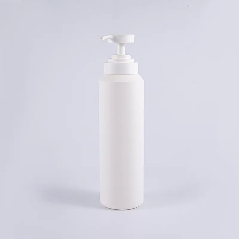 Witte en zwarte Soft Touch ronde grote PE-reinigingspompfles van 1000 ml Witte en zwarte Soft Touch ronde grote PE-reinigingspompfles van 1000 ml