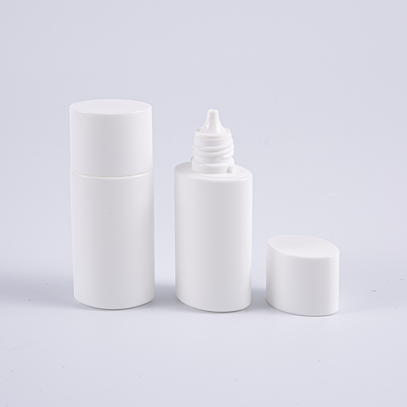 Ovale witte PE-zonnebrandcrèmefles van 15 ml 