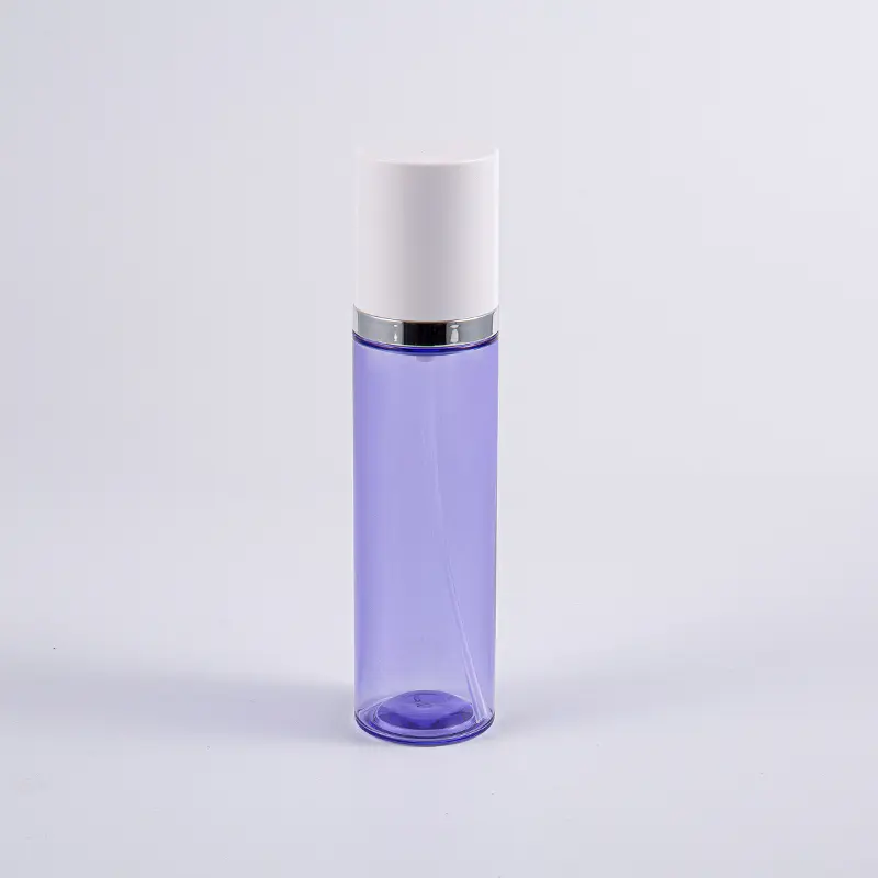 Paarse kleur 35 ml ronde serumlotionfles met aluminium pomp