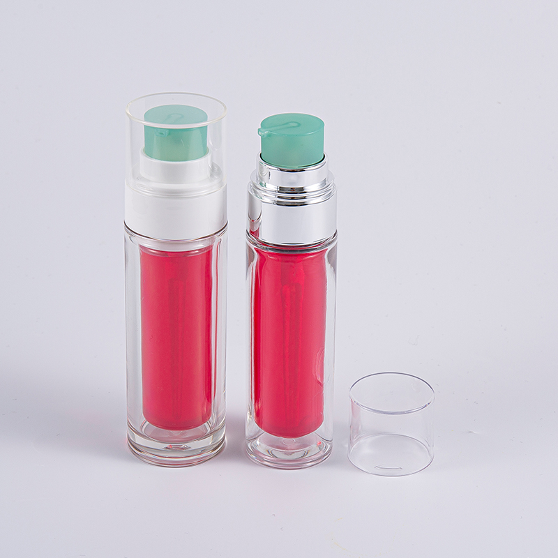 Doorzichtige PETG-fles met meerlaagse composiet binnenzak 30 ml 50 ml vacuümfles met pomp