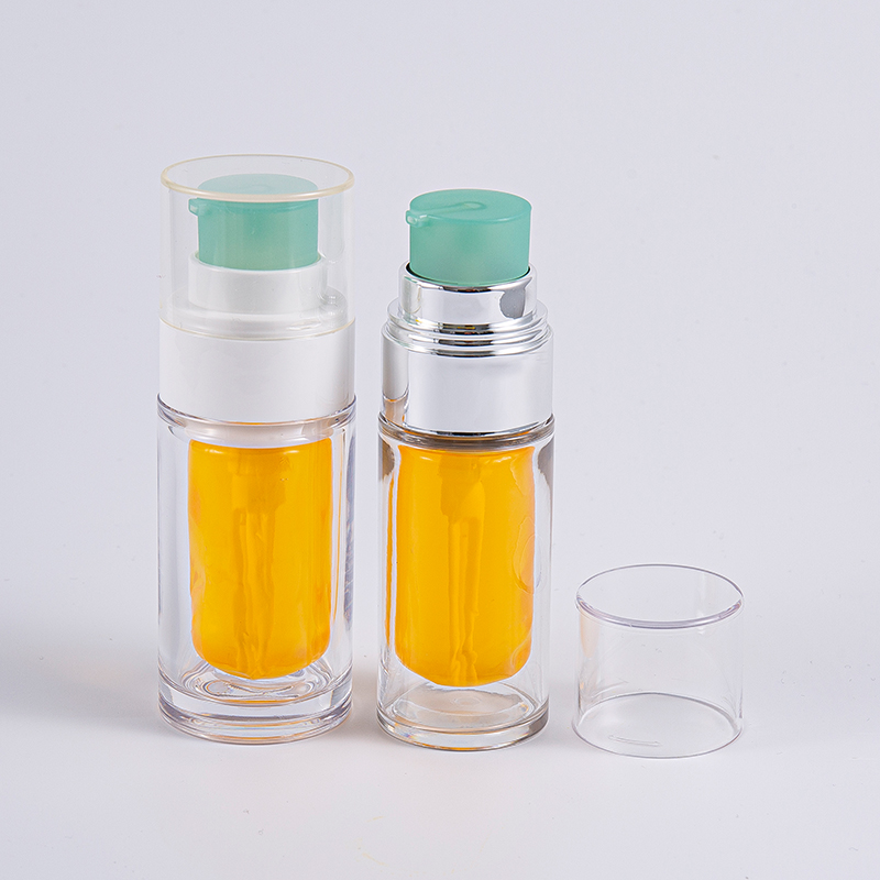 Doorzichtige PETG-fles met meerlaagse composiet binnenzak 30 ml 50 ml vacuümfles met pomp