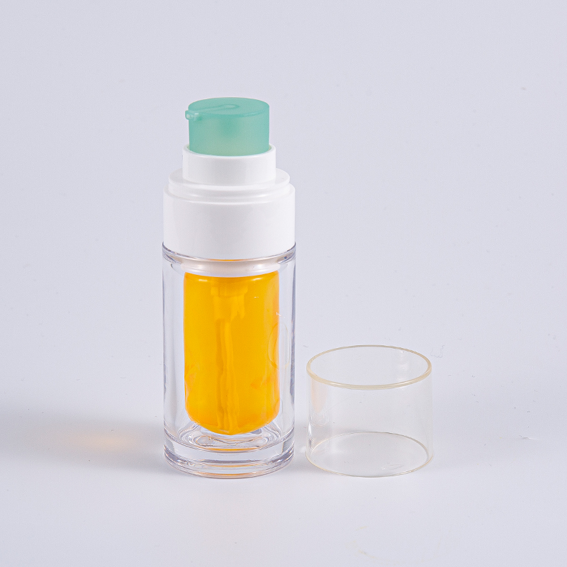 Doorzichtige PETG-fles met meerlaagse composiet binnenzak 30 ml 50 ml vacuümfles met pomp