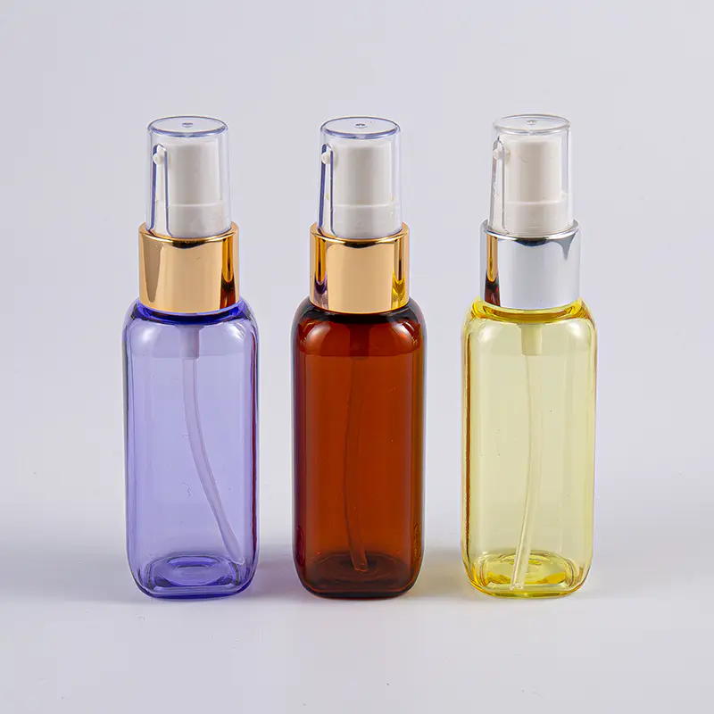 Reizen Gebruik 50 ml Petg vierkante fles met pomp