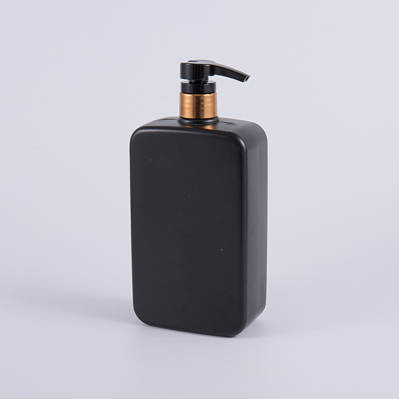 Effen zwarte kleur vierkante 1000 ml PE shampoopompreinigingsfles Effen zwarte kleur vierkante 1000 ml PE shampoopompreinigingsfles