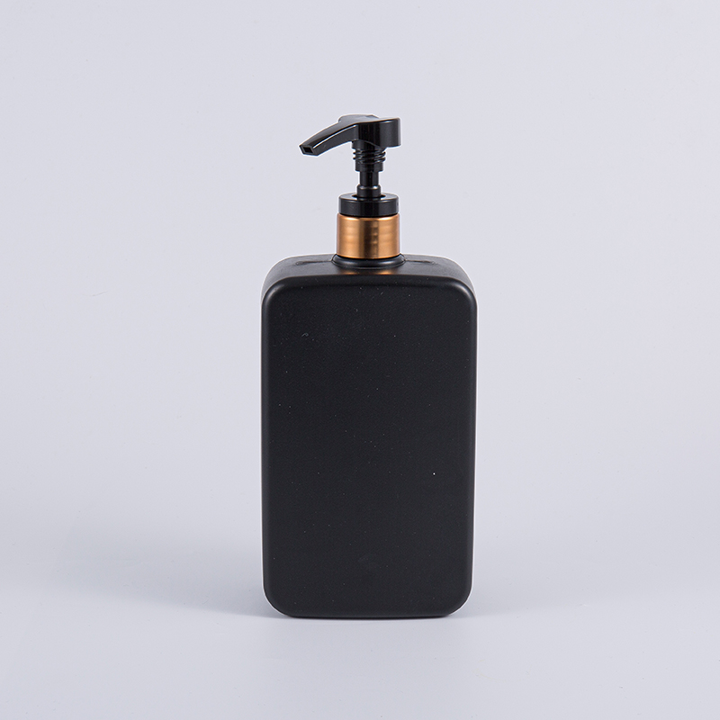 Effen zwarte kleur vierkante 1000 ml PE shampoopompreinigingsfles